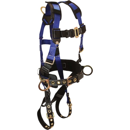 Falltech Foreman 3-D Full Body Harness, 3 D-rings, Navy, Size L/XL 7073LX